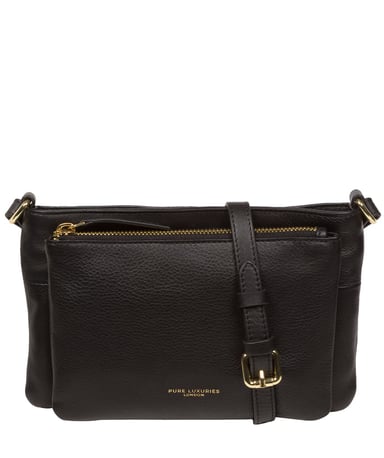 'Jess' Black Nappa Leather Cross Body Bag