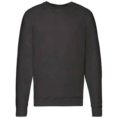 Fruit of the Loom Unisex Adult Lightweight Raglan Sweatshirt (Black)
