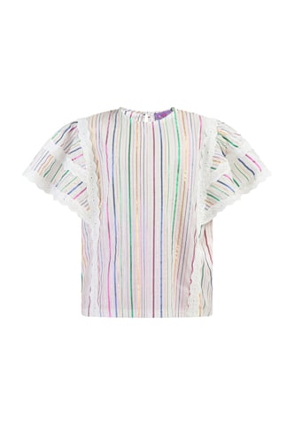 Mymo Blouse top Meisje Witte veelkleurige strepen
