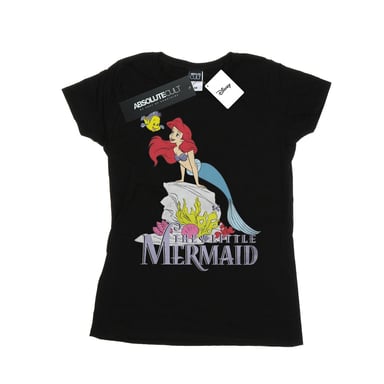 Disney Womens/Ladies The Little Mermaid Sea Friend Cotton T-Shirt (Black)