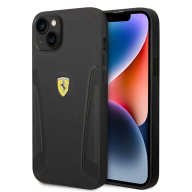 Ferrari iPhone 14 Logo Leather Phone Case