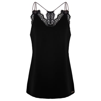 Armani Exchange Trimmed Silk Womens Black Top