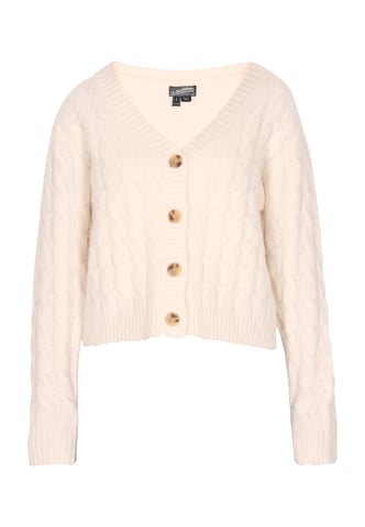 Dreimaster Cardigan women wool white melange