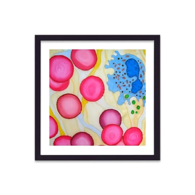 Cellular Beauty Art 2 Pink & Blue V2 - Black Frame
