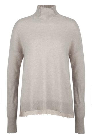 Cashmere High Neck Jumper In Grey
