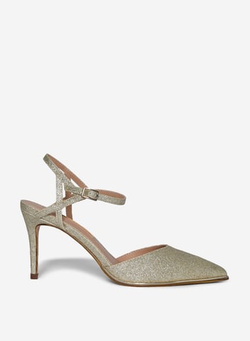 Dorothy Perkins Womens Gold Elfie Court Shoes Stiletto Heels Pumps Pointed