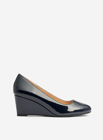 Dorothy Perkins Womens Wide Fit Navy Comfort Dreamers Wedge Court Shoes Heels