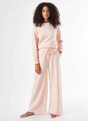 Dorothy Perkins Womens Pink Wide Leg Soft Trousers Front Tie Flare Pants Bottoms