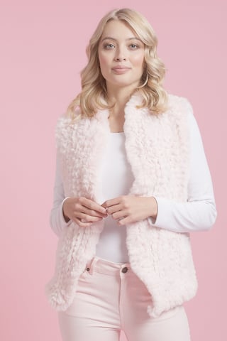 Hand Knitted Faux Fur Gilet