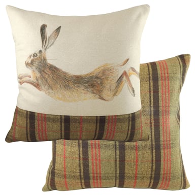 Hunter Leaping Hare Cushion