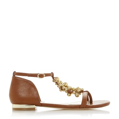 Dune Ladies HOBART 2 Embellished T-Bar Flat Sandals