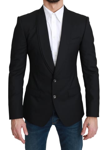 Dolce & Gabbana Svart Enknäppt Formell Ullblazer