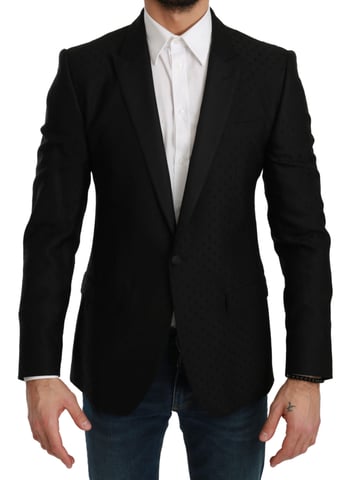 Dolce & Gabbana Svart Slim Fit Kappa Jacka MARTINI Blazer