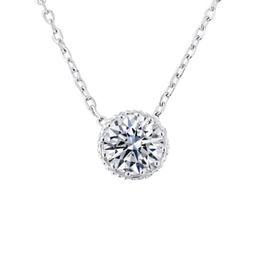 Solitaire ketting 7 mm zirkoniumoxiden zilver 925