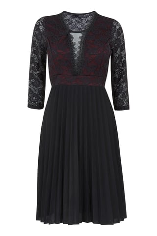 Lace Top Pleated Skirt Dress