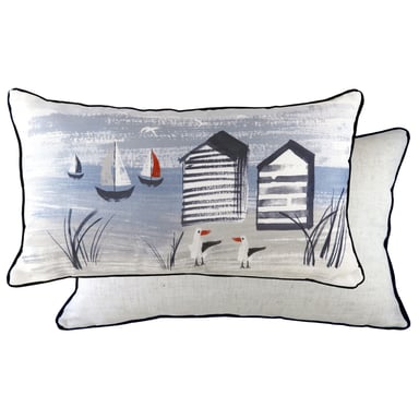 Nautical Beach Huts Cushion
