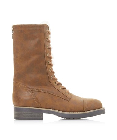 Head Over Heels by Dune Ladies RIPPLEY Fur-Lined Lace-Up Hiking Boots