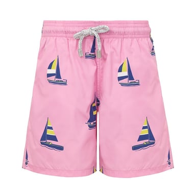 Men's Pink Sailing Boat Swim Shorts