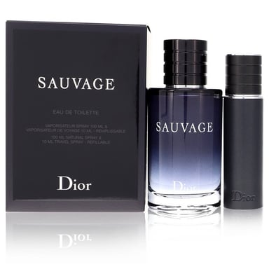 Sauvage Gift Set By Christian Dior 3.4 oz Eau De Toilette Spray + .33 oz EDT Spray Refillableml