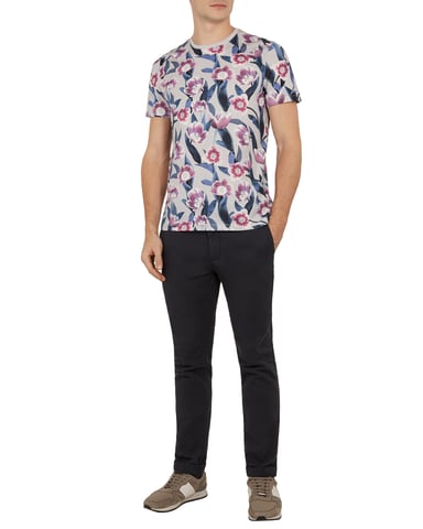 Ted Baker Dobit Tulip Printed T-Shirt, Light Grey