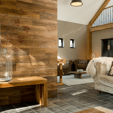 Umber Brown Wood Look Planks Barnwood Oak Wall Paper, Wall Paper Living Room, Wall Paper Self-Adhesive