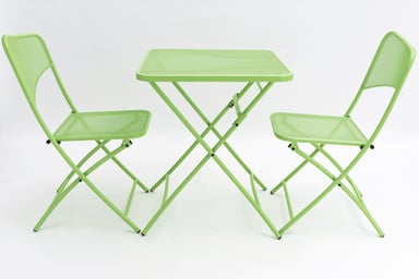 Mercury Folding chairs and table garden set - The Lovers' Prattle - comfortable breathable set, suitable for indoors and outdoors (2 chairs +1 table)