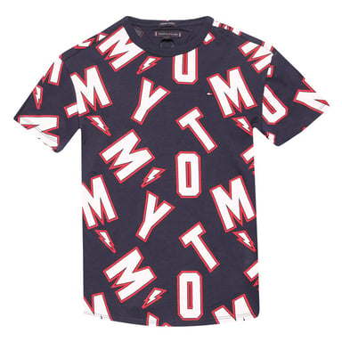 Boy's Tommy Hilfiger Infant All Over Print T-Shirt in Navy