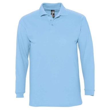 SOLS Unisex Adult Winter II Long-Sleeved Polo Shirt (Sky Blue)