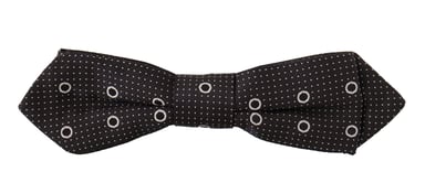 Dolce & Gabbana Black White Polka Dot 100% Silk Neck Papillon Men's Tie