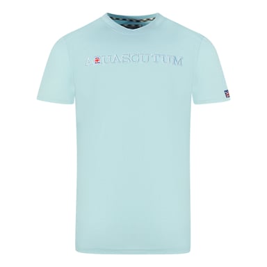 Aquascutum Brand Embossed Logo Sky Blue T-Shirt