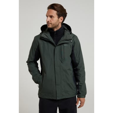 Mountain Warehouse Mens Thunderstorm 3 in 1 Waterproof Jacket (Khaki)