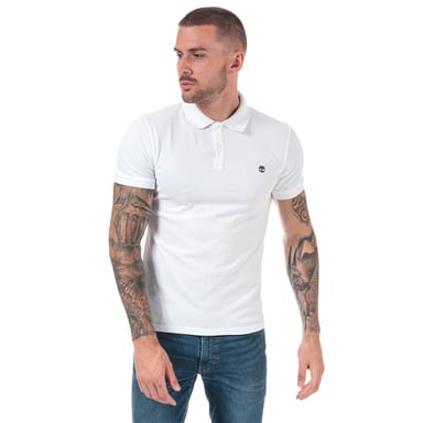 Men's Timberland Millers River Jacquard Polo Shirt in White