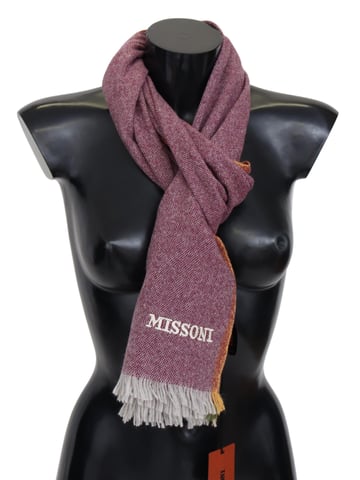 Missoni Men's Maroon 100% Cashmere Unisex Wrap Scarf