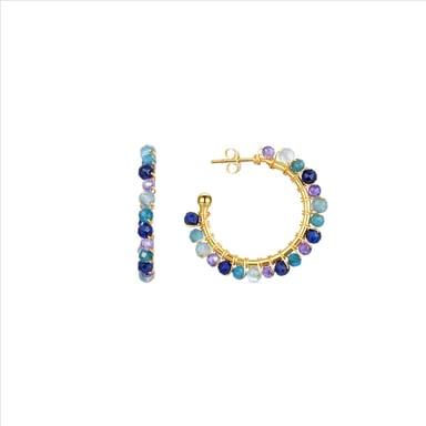 Luxenter Aiel earrings Dark Blue Crystal Luxenter earrings finished in 18 Kt. yellow Gold
