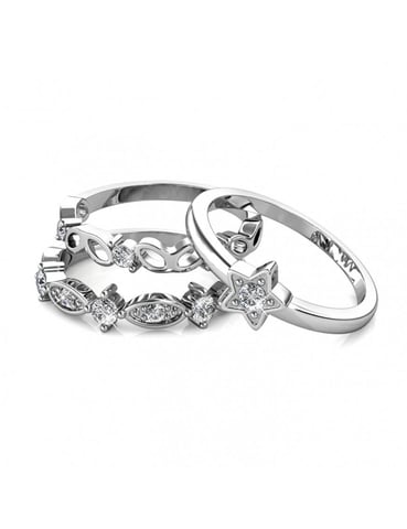 Solar Ring - Silver and Crystal