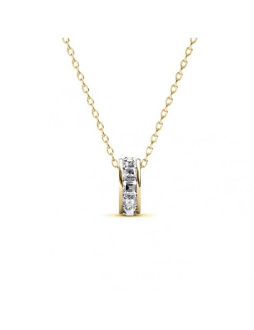 Square Roller Pendants - Gold and Crystal