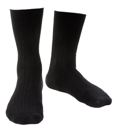 Steven - Heren 1 Paar Merino Wol Sokken met Zachte Boord, Niet-elastische Sokken - Zwart