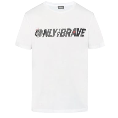 Diesel T-Just-SV Only The Brave Logo White T-Shirt