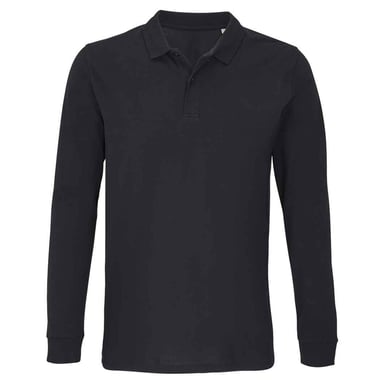 SOLS Unisex Adult Planet Long-Sleeved Polo Shirt (Black)