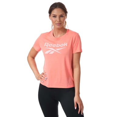 Women's Reebok Workout Ready Supremium Big Logo T-Shirt in Coral