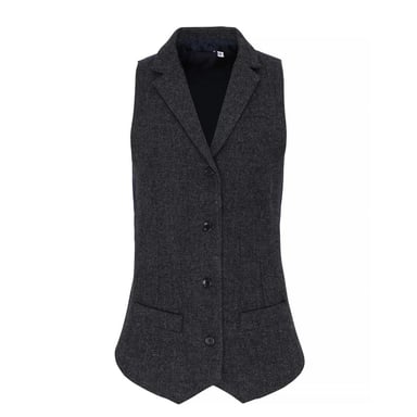 Premier Womens/Ladies Herringbone Waistcoat (Charcoal)