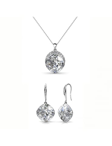 Tiffy Hook Set and Box - Silver and Crystal