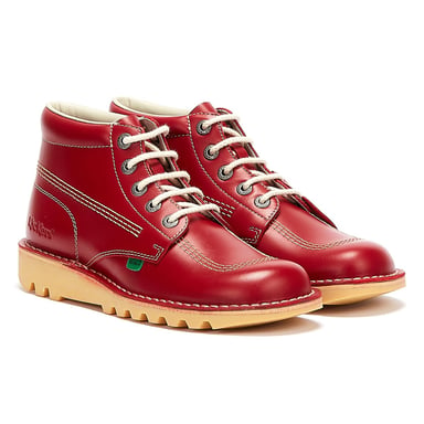 Kickers Kick Hi Heren Rood Leren Laarzen