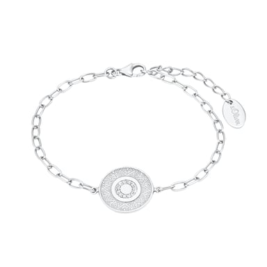 s.Oliver Bracelet for ladies, 925 Sterling Silver, synth. CZ|coin