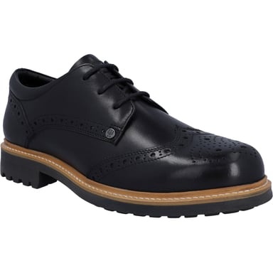 Hunter Cawdor Leer Heren Zwart Brogues Schoenen
