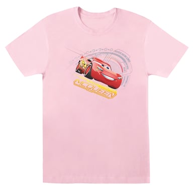 Disney Dames/Dames Cars Bliksem McQueen Katoenen Vriendje T-shirt (Baby Roze)