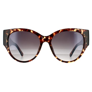 Guess Cat Eye Womens Dark Havana Smoke Mirror Sunglasses