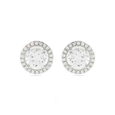 Earrings Luxenter legend gemstone in 925 sterling silver and shiny rhodium plated zirconia earrings