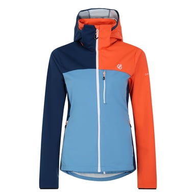Dare 2B Womens/Ladies Lexan Colour Block Soft Shell Jacket (Niagara Blue/Satsuma)