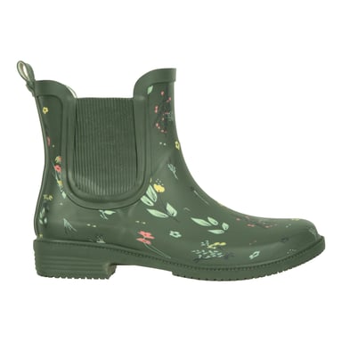 Mountain Warehouse Womens/Ladies Flowers Rubber Ankle Wellington Boots (Dark Khaki)